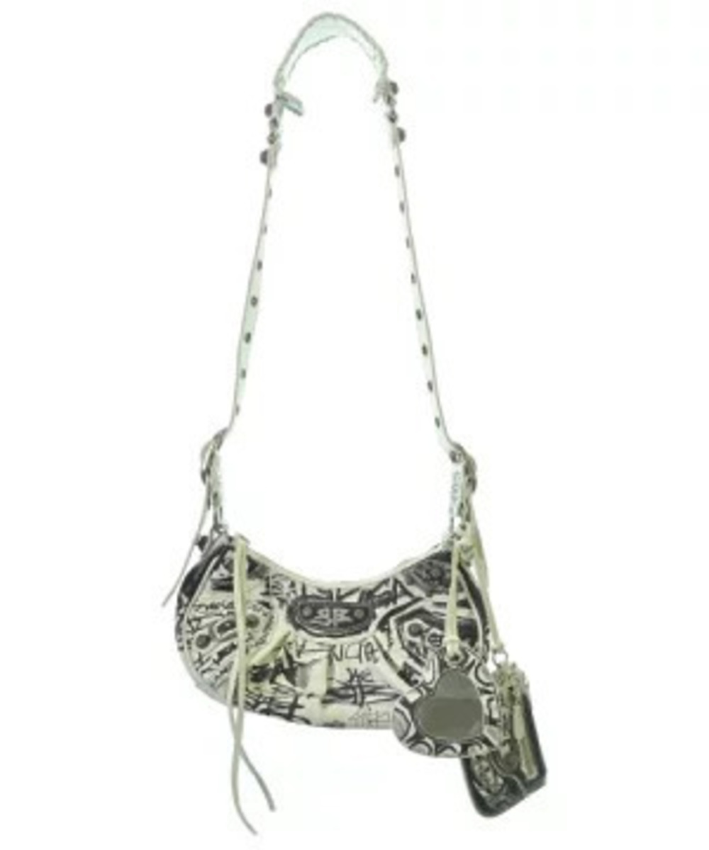 Balenciaga Shoulder Bag White x Black All over